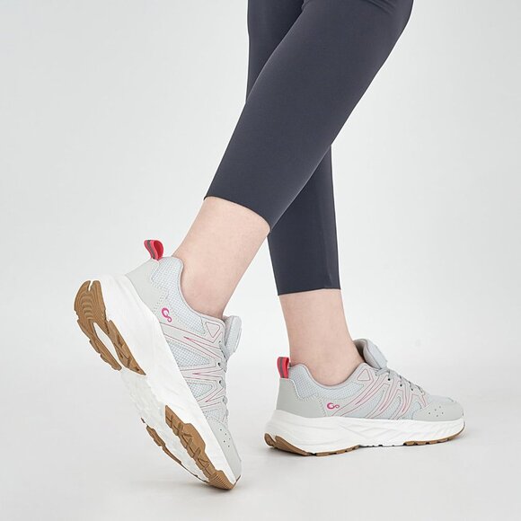 Women's Sneakers Walking Shoes Slip on Cushion Tennis Shoe Workout Gym Grey - Picture 7 of 7